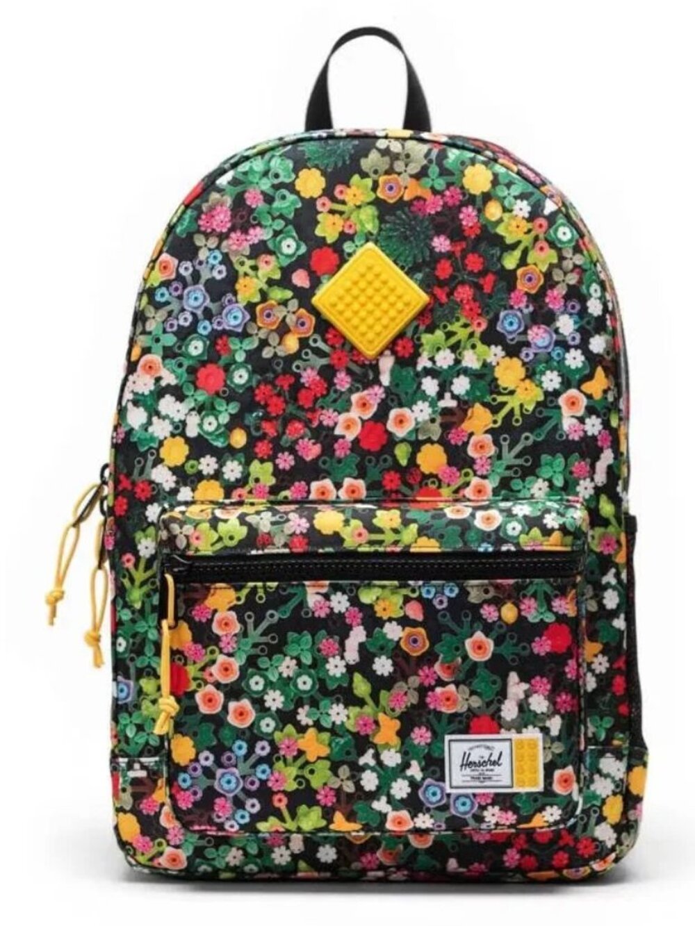 Herschel Supply Co. LEGO Garden Floral Heritage Backpack Added Smiley Pull Tag